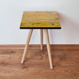 Hanah Home Mesa Auxiliar Shp127 Amarillo, Gris y Marrón